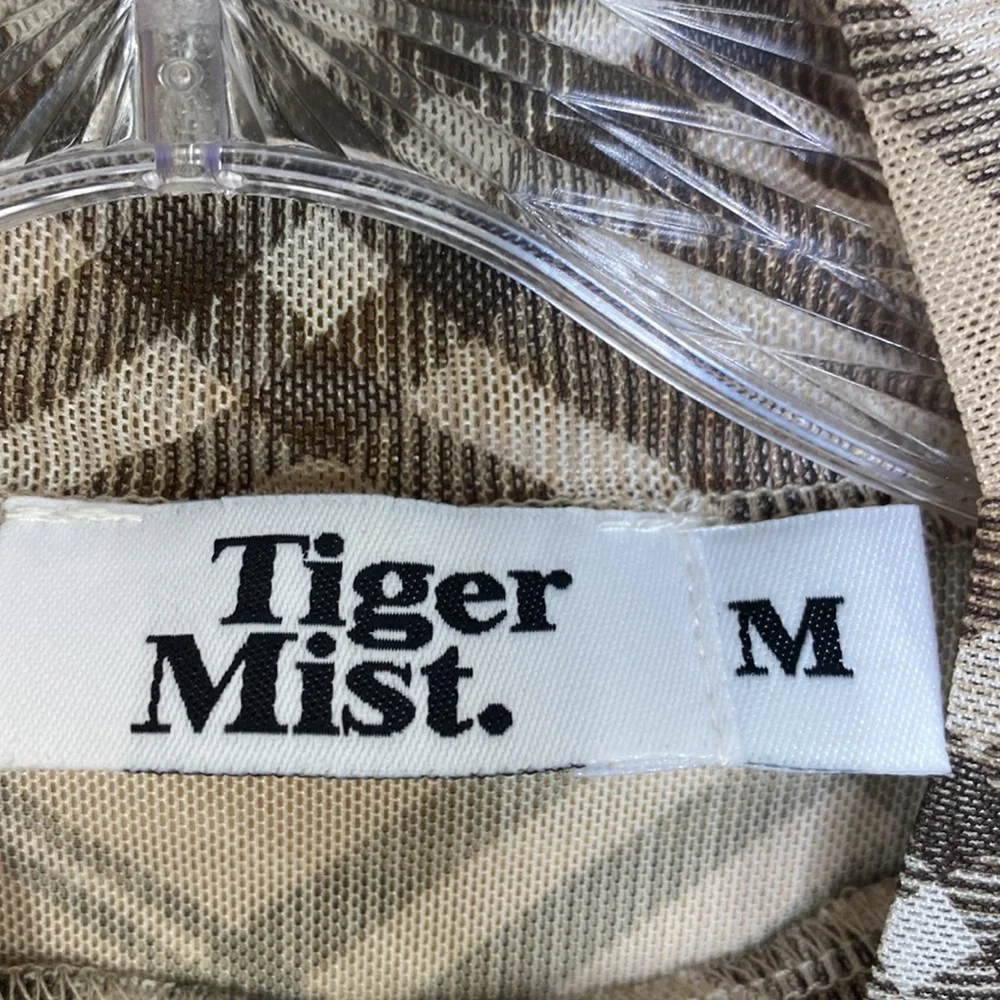 Tiger Mist Plaid Sheer Bodysuit - Picture 3 of 6